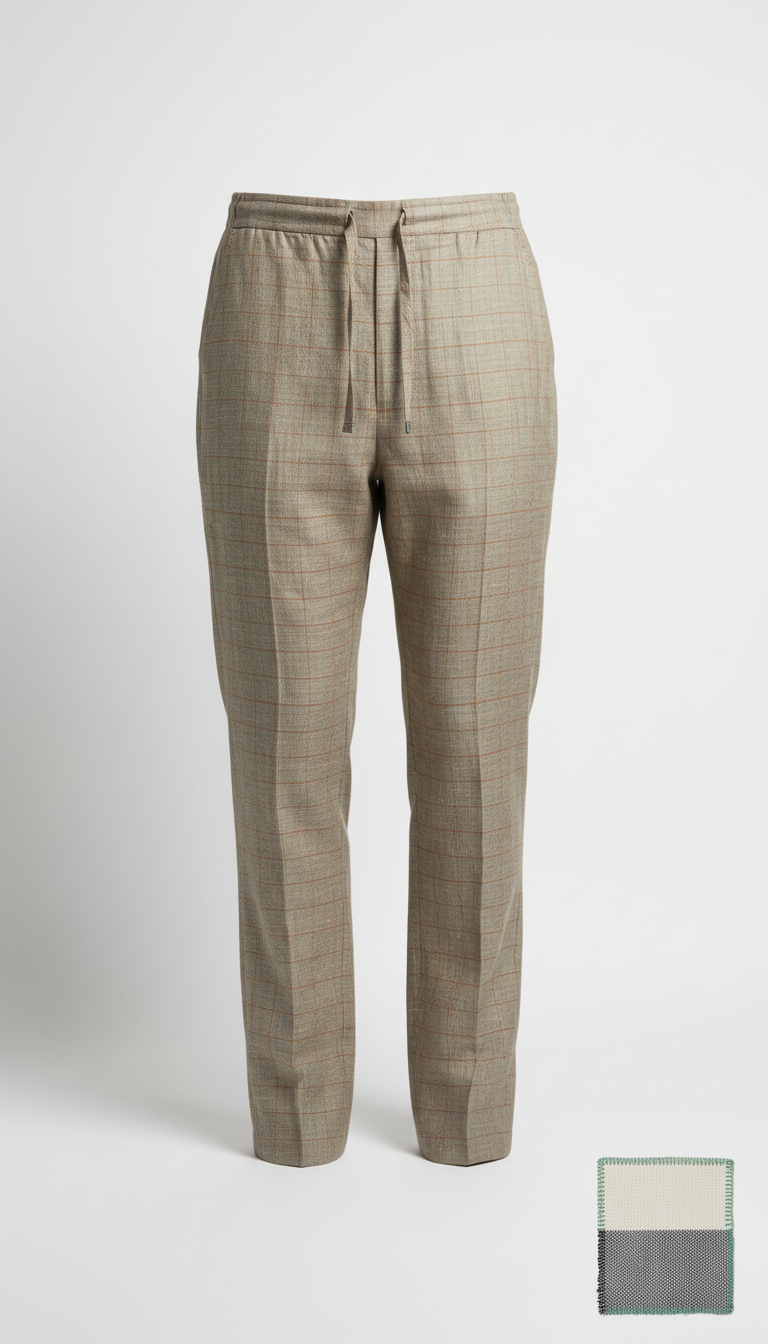 Textured Silk-Cotton Blend Trousers